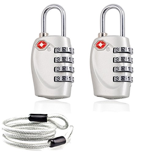 Aspen 4 Dígitos Combinación TSA Candado Más Alta Seguridad TSA Luggege Bloqueo con Cable de Acero para el Viaje Equipaje Maleta Aspen 4 Dígitos Combinación TSA Candado Más Alta Seguridad TSA Luggege Bloqueo con Cable de Acero para el Viaje Equipaje Maleta