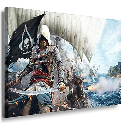Assassins Creed Barco Pirata - Lienzo con imagen impresa del juego, 150 x 100 cm