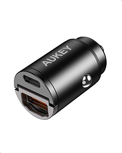 AUKEY Cargador Coche Mini Quick Charge 3.0 Cargador USB C 30W para MacBook Pro/Air 2018, iPad Pro 2018, iPhone XS MAX/XR/XS/X y con PowerIQ 2.0 para Samsung S9 / S8 y más AUKEY Cargador Coche Mini Quick Charge 3.0 Cargador USB C 30W para MacBook Pro/Air 2018, iPad Pro 2018, iPhone XS MAX/XR/XS/X y con PowerIQ 2.0 para Samsung S9 / S8 y más