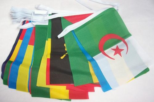 AZ FLAG Guirnalda 16 Metros 54 Banderas de los 54 Paises DE Africa 21x15cm - Bandera DE Las Naciones AFRICANAS 15 x 21 cm - banderines