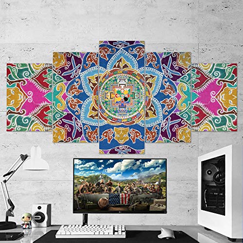 BA-CO Lienzo Decorativo para Pared de Far Cry de 5 Piezas, Lienzo para Juegos, decoración de Pared, 15 Enmarcado, Listo para Colgar, póster de Lejos (Grande 59 x 32 Pulgadas)