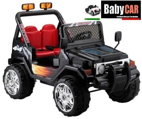 Babycar 618n – Coche eléctrico para niños Jeep Safari con Mando a Distancia, 12 V, Negro