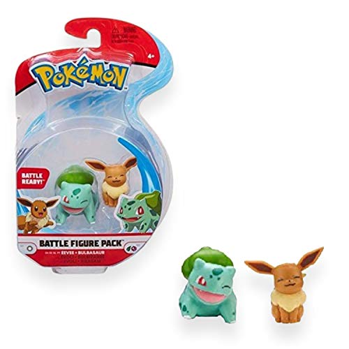 Bandai- Pokémon-Pack de 2 Figuras 3-5 cm - Bulbizarre & Evoli WT97886 Bandai- Pokémon-Pack de 2 Figuras 3-5 cm - Bulbizarre & Evoli WT97886