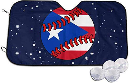 Bandera de Puerto Rico, béisbol, Clip Art, Parabrisas de Coche, Parasol Plegable, para Coche, Todoterreno, Camiones, minivans, Parasol Mantiene el vehículo Fresco, 70 * 130 cm