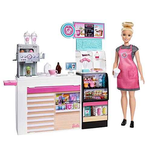 Barbie Cafetería Muñeca con accesorios y máquina para hacer café de juguete (Mattel GMW03) Barbie Cafetería Muñeca con accesorios y máquina para hacer café de juguete (Mattel GMW03)