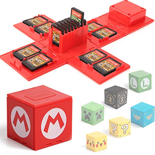 BAYINBROOK Funda de Juego, Compatible para Nintendo Switch Compatible con hasta 16 Juegos de Nintendo Switch Organizador de Tarjeta de Juego Contenedor de Viaje (Mario Rojo)