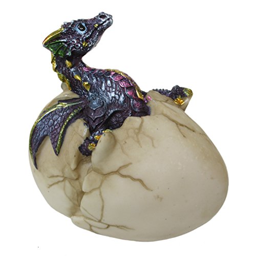 Bebé dragón huevo adorno de fantasía, color morado