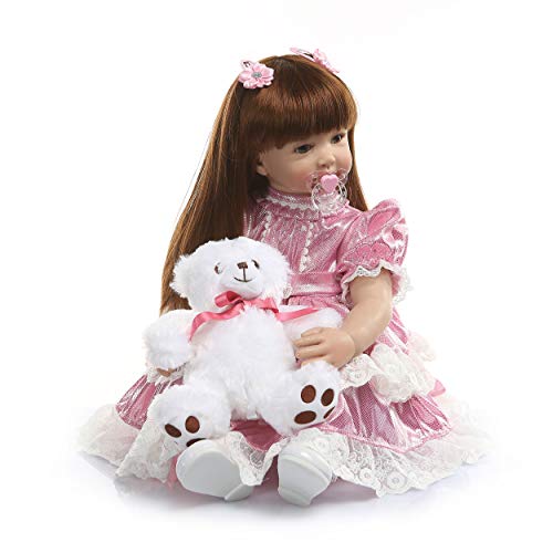 Binxing Toys 24 pulgadas/60cm Adorable muñecas Reborn Bebe Silicona Mirada Realista Reborn Toddler Regalos Preemie