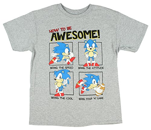 Bioworld Sonic The Hedgehog cómo ser Impresionante Big Boys T-Camisa (Grande)