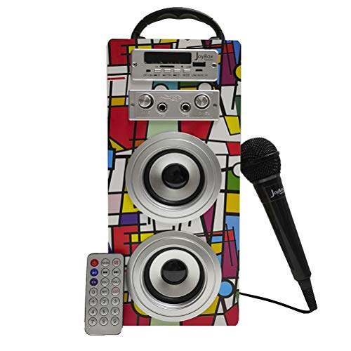 Biwond JoyBox Karaoke Altavoz 10W + Micrófono (Bluetooth TWS, Mando IR AUX, Radio FM, Tarjeta SD, USB, Pantalla LED) – Picasso