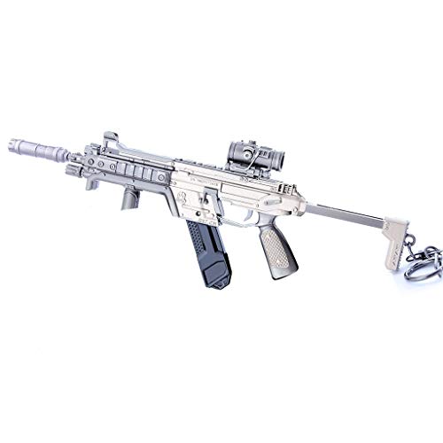 BYWL R-99 Subametralladora Modelo de Metal Arma Juguete Prop Héroe Juego Periférico Pistola Hecho a Mano Colgante Ornamentos Colección