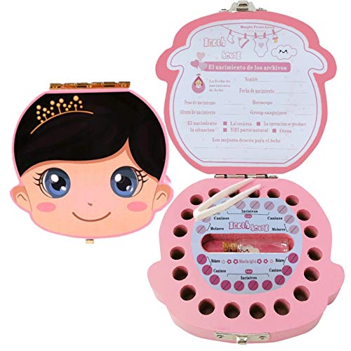 Caja para Dientes,Caja para Dientes de Leche en Español,Caja para Guardar Dientes para Niños y Niñas,Caja de Madera Para Guardar Dientes (Niña) Caja para Dientes,Caja para Dientes de Leche en Español,Caja para Guardar Dientes para Niños y Niñas,Caja de Madera Para Guardar Dientes (Niña)