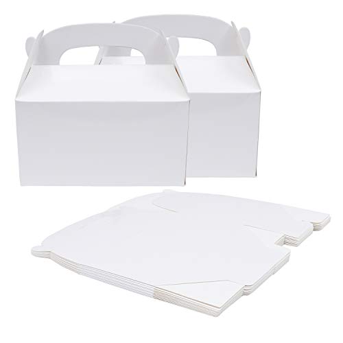 Caja Regalo (Pack de 24) - 15 x 16 x 9.3cm Cajas Regalo Kraft Blanco - Cajitas de Regalo para Niños - Cajita Regalo Personalizado, Baby Shower, Cumpleaños