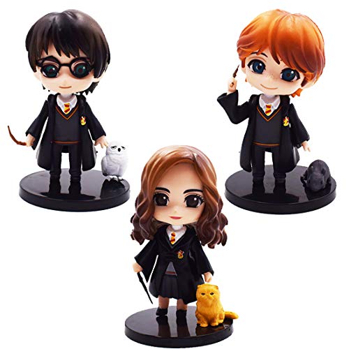 Cake Topper - YUESEN 3pcs Harry Potter Mini Figuras Niños Mini Juguetes Baby Shower Fiesta de cumpleaños Pastel Decoración Suministros