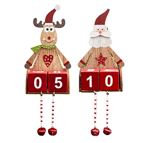 Calendarios de adviento Cuenta atrás for la decoración de Navidad Calendario de Escritorio Elk Santa Claus Adornos de Navidad Countdown Escena Disposición baratijas de Navidad