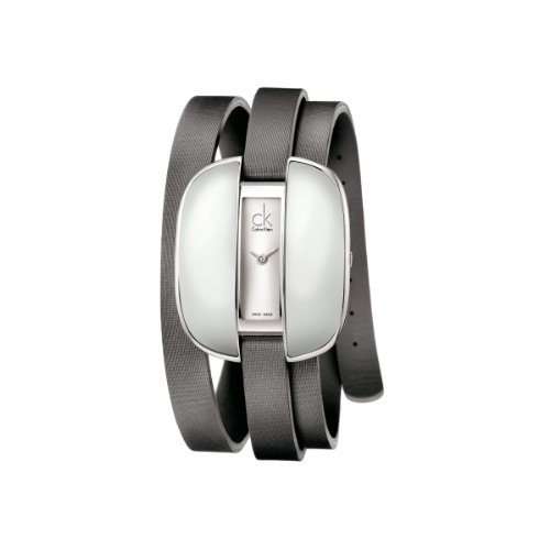 Calvin Klein K2E23620 - Reloj analógico de mujer de cuarzo con correa de piel gris