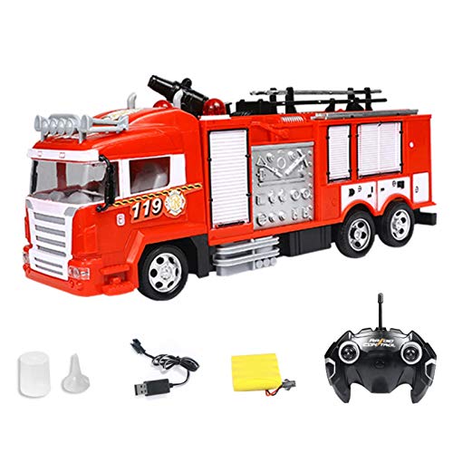 Camión De Bomberos A Control Remoto, Camión De Bomberos Eléctrico De Simulación, Juguete De Coche RC Con Rociador De Agua Con Un Botón Con Sonido Y Luz, El Mejor Regalo De Cumpleaños Para Niños