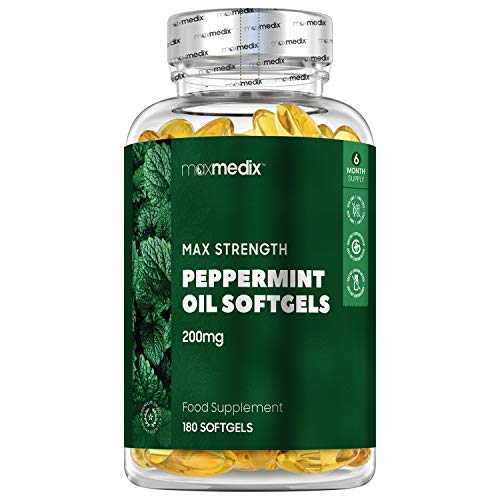 Cápsulas Aceite de Menta 200 mg - 180 Cápsulas, Mejora Digestión, Alivio Estómago Hinchado, Para la Salud Cardiovascular, Flatulencias y Digestiones Pesadas, Rico en Alicina, 6 Meses Suministro Cápsulas Aceite de Menta 200 mg - 180 Cápsulas, Mejora Digestión, Alivio Estómago Hinchado, Para la Salud Cardiovascular, Flatulencias y Digestiones Pesadas, Rico en Alicina, 6 Meses Suministro