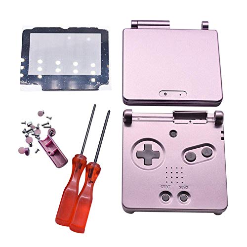 Carcasa completa de repuesto con kit de botón para mando Nintendo Gameboy Advance SP GBA SP (rosa)