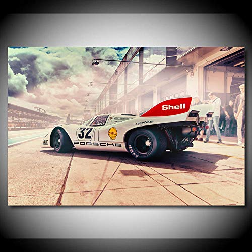 Carteles e Impresiones de Autos Deportivos para vehículos Porsche 917k Pinturas en Lienzo de Autos de Carreras Cuadro de Arte de Pared Moderno para decoración de Sala de Estar / 60x80cm (sin Marco)