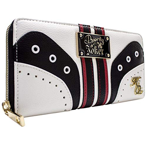 Cartera de Suicide Squad Propiedad del Joker del Emblema del Oro Blanco Cartera de Suicide Squad Propiedad del Joker del Emblema del Oro Blanco
