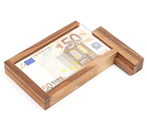 Casa Vivente Caja Mágica para Regalar Dinero Juego de Ingenio de Madera con Cierre Secreto 17 cm x 9,5 cm x 2,5 cm