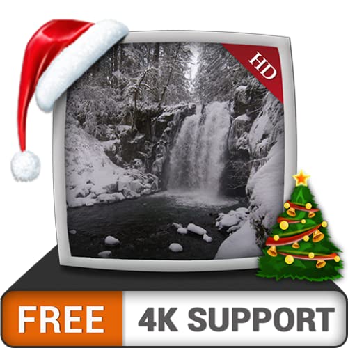 Cascada nevada HD gratis: disfrute del hermoso paisaje en su TV HDR 4K, TV 8K y dispositivos de fuego como fondo de pantalla, decoración para las vacaciones de Navidad, tema de mediación y paz