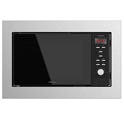 Cecotec Microondas encastrable Digital GrandHeat 2350 Built-In SteelBlack. 900W, Capacidad 23l, Grill, 9 funciones preconfiguradas, Quick Start, Diseño elegante