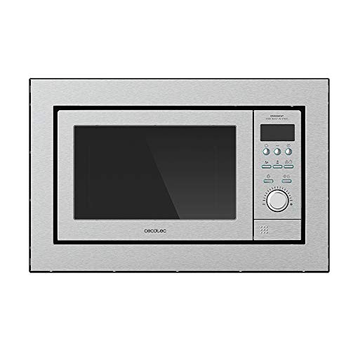 Cecotec Microondas encastrable Digital GrandHeat 2500 Built-In Steel. 900W, Capacidad 25l, Grill, 10 funciones preconfiguradas, Multicooking, Quick Start