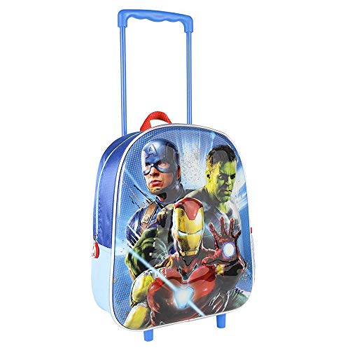 Cerdá Avengers, Mochila con Ruedas Infantil 3D de The Avangers - Licencia Oficial Marvel Studios Unisex niños, Multicolor, 260X310X100MM