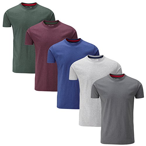 Charles Wilson Paquete 5 Camisetas Cuello Redondo Lisas (Medium, Mixed Melange) Charles Wilson Paquete 5 Camisetas Cuello Redondo Lisas (Medium, Mixed Melange)