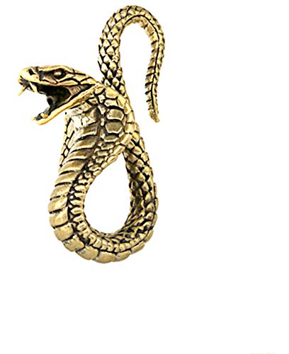 CHICNET Piercing en forma de serpiente Kobra en forma de espiral de latón en oro, a partir de 3 mm, 8 ga, dilatador de oreja, expansor de oreja