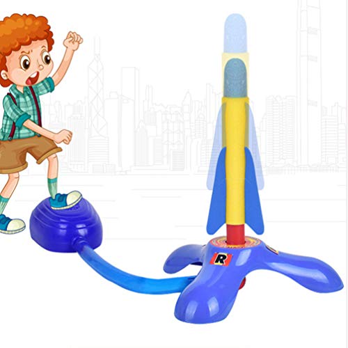 CLISPEED Lanzador de Cohetes de Juguete con 2 Cohetes Juego de Cohetes de Salto Niños Y Niñas: Cohete de Lanzamiento de Misiles Ideal para Jugar Al Aire Libre