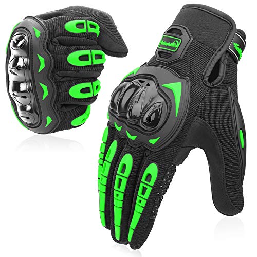 COFIT Guantes de Motos, Guantes de Pantalla Táctil Full Touch para Carreras de Motos, MTB, Escalada, Senderismo y Otros Deportes al Aire Libre - Verde M