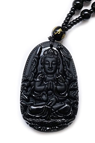 Colgante de cristal de dragón, cadena de obsidiana, diosa Bodhisattva, yoga, esoterismo, espiritualidad, astrología, energía