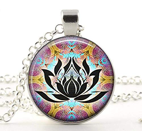 Colgante de loto psicodélico, flor de loto, colgante de yoga, joyería de yoga, joyería hippie de los años 60, collar de yoga Colgante de loto psicodélico, flor de loto, colgante de yoga, joyería de yoga, joyería hippie de los años 60, collar de yoga