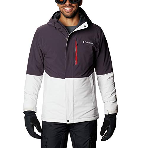 Columbia Chaqueta de invierno para hombre, Nimbus Gris/Morado oscuro, 4X Grande