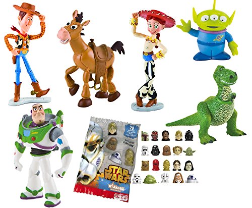 Comansi Lote 6 Figuras Bullyland Toy Story - Woody - Buzz Lightyear - Jessy - Perdigón - Rex - Alien + Regalo