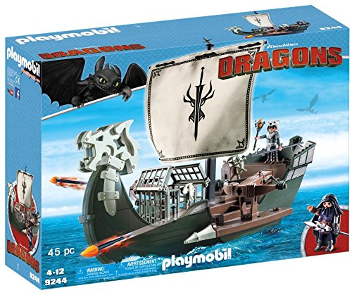 Cómo entrenar a tu Dragón-Barco de Drago Vehículos de Juguete, Color marrón, Verde, Gris, 51,5 x 14,2 x 38,5 cm Playmobil 9244 Cómo entrenar a tu Dragón-Barco de Drago Vehículos de Juguete, Color marrón, Verde, Gris, 51,5 x 14,2 x 38,5 cm Playmobil 9244