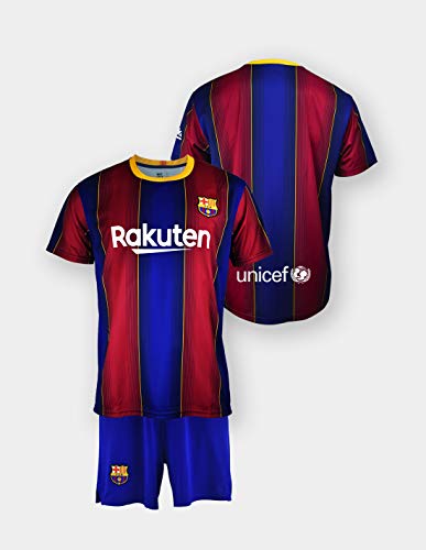 Conjunto Camiseta y pantalón Replica FC. Barcelona 1ª EQ Temporada 2020-21 - Producto con Licencia - Dorsal Liso - 100% Poliéster - Talla 14 años Conjunto Camiseta y pantalón Replica FC. Barcelona 1ª EQ Temporada 2020-21 - Producto con Licencia - Dorsal Liso - 100% Poliéster - Talla 14 años