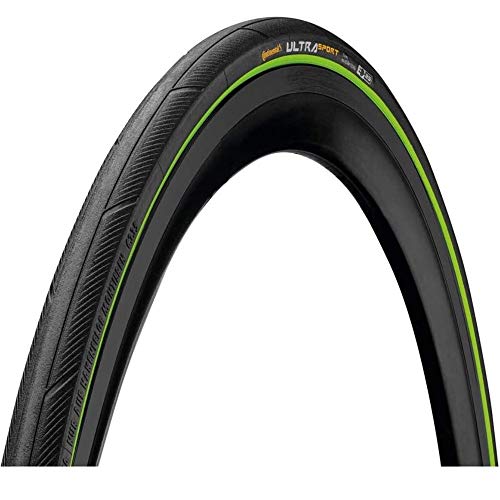 Continental Cubierta Carretera Ultra Sport III Negro-Verde-Medidas: 700 x 25 Neumáticos para Bicicleta, Adultos Unisex, Talla Única