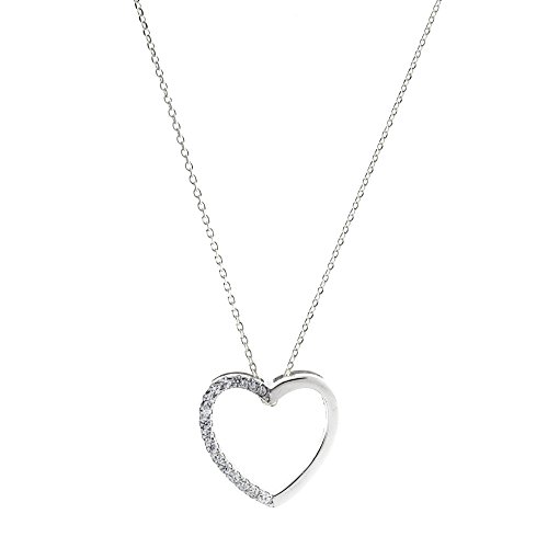 Córdoba Jewels | Gargantilla realizada en Plata de Ley 925 bañada en rodio y 90 circonitas. Diseño con corazón. Cierre con mosquetón. Medidas: 42 cm. Pieza: 24x7 mm Córdoba Jewels | Gargantilla realizada en Plata de Ley 925 bañada en rodio y 90 circonitas. Diseño con corazón. Cierre con mosquetón. Medidas: 42 cm. Pieza: 24x7 mm