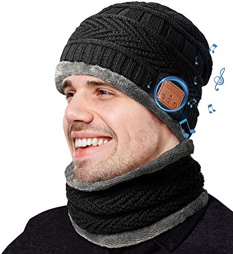 COTOP Gorro de invierno Bluetooth 5.0,Regalos originales, regalos navideños originales, gorro Bluetooth tejido musical para hombres y mujeres con bufanda, regalos de cumpleaños para amigos, familias