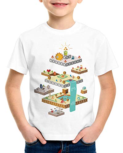 CottonCloud Links Dungeon Camiseta para Niños T-Shirt Wild Switch The Breath of SNES Ocarina, Color:Blanco, Talla:152