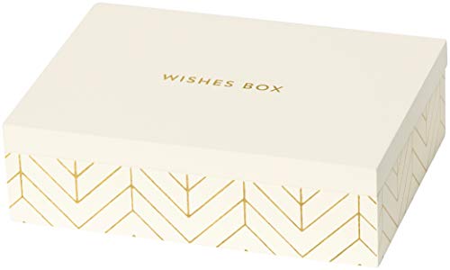 C.R. Gibson White 'Wishes' - Joyero de madera con 20 tarjetas, 10,16 cm de ancho x 3,17 cm de alto x 6,99 cm de profundidad C.R. Gibson White 'Wishes' - Joyero de madera con 20 tarjetas, 10,16 cm de ancho x 3,17 cm de alto x 6,99 cm de profundidad