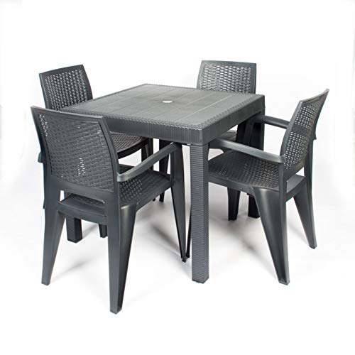 CREVICOSTA QUALITY MARK MARCAS DE CALIDAD Conjunto 1 Mesa Caribe Cuadrada 4 SILLAS Caribe. Antracita. CREVICOSTA QUALITY MARK MARCAS DE CALIDAD Conjunto 1 Mesa Caribe Cuadrada 4 SILLAS Caribe. Antracita.
