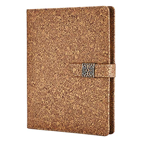 Cuaderno de Cuero A5,SEEALLDE Cuaderno Recargable de Composición Cuaderno de Negocios con Bolsillo Diario de Viaje Carpeta de Conferencia Cuaderno 240 Páginas Gruesas per Regalos(Bronceado suave)