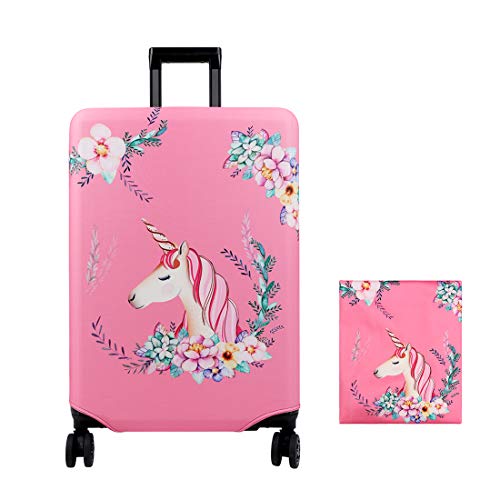 Cubierta de Equipaje en Unicornio Form,Duradero Protector Lavable Plegable, el tamaño del Protector de la Maleta se Ajusta 18-32 Pulgadas