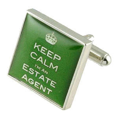 Cuff Links Inmobiliaria gemelos~Propiedad Casa Verde gemelos Seleccione bolsa de regalo