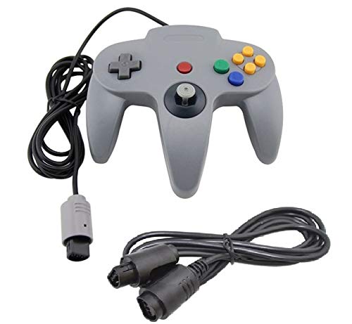 DARLINGTON & Sohns Mando gris para Nintendo 64 N64 Joystick gris Gamepad Joypad + alargador de extensión para Gamepad